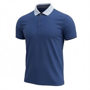 🔵 SAND Copenhagen Cotton Polo Shirt Blue‎ Men’s Small